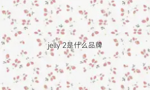 jelly2是什么品牌(jelly2怎么样)